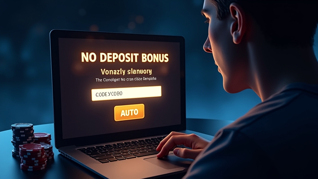 Player checking a no deposit bonus code on a casino registration screen